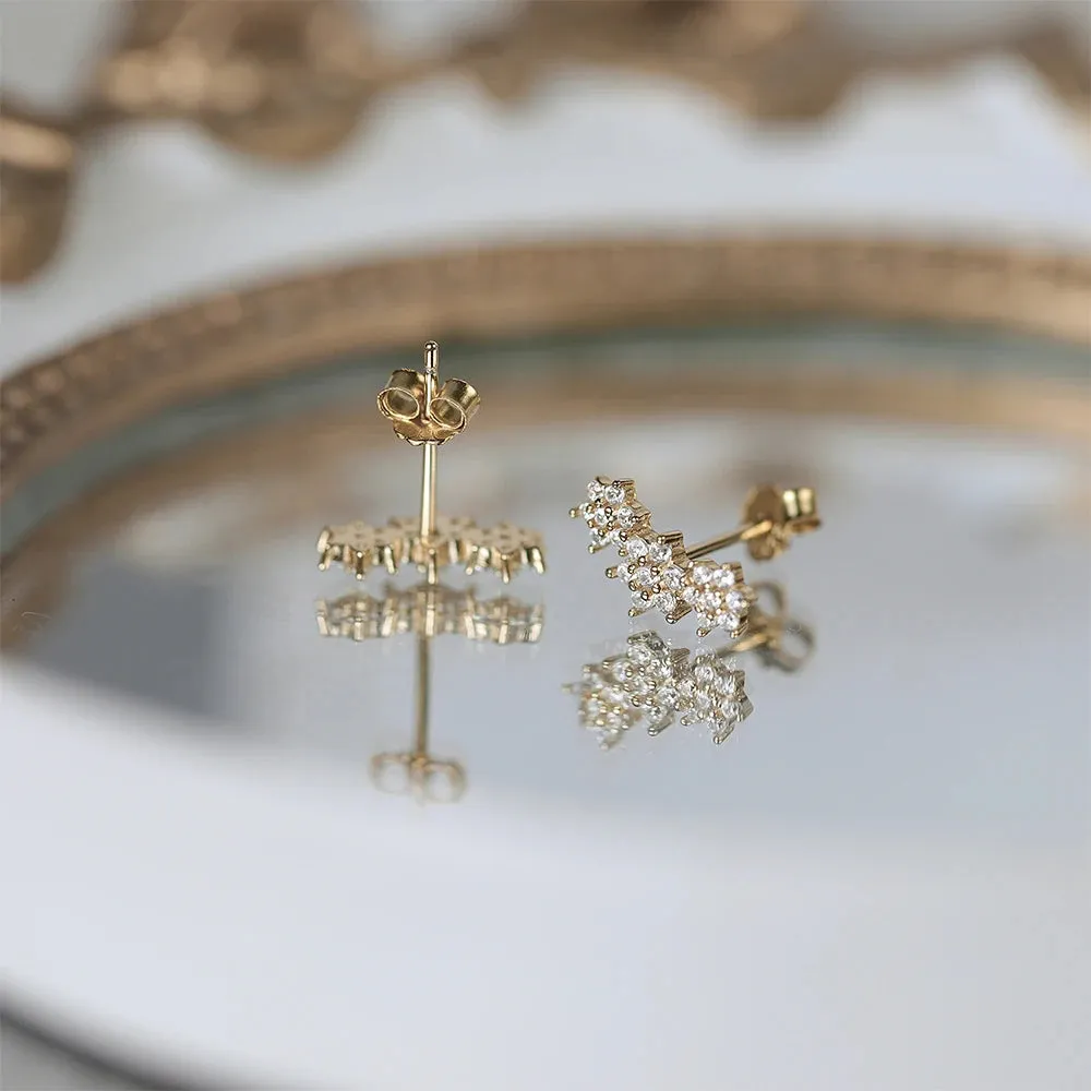 925 Silver Flower Zircon Studs