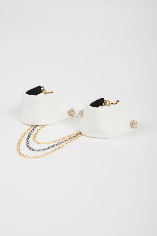 Blanc Satin Cuffs