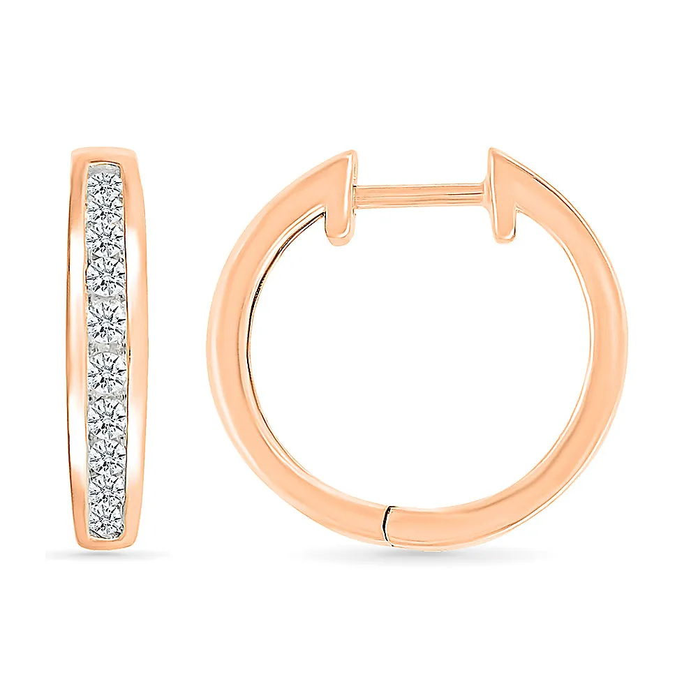 Delicate Diamond Hoop Earrings