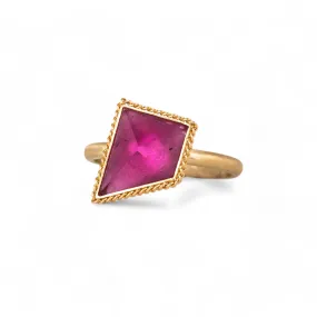 Faceted Pink Tourmaline Ring