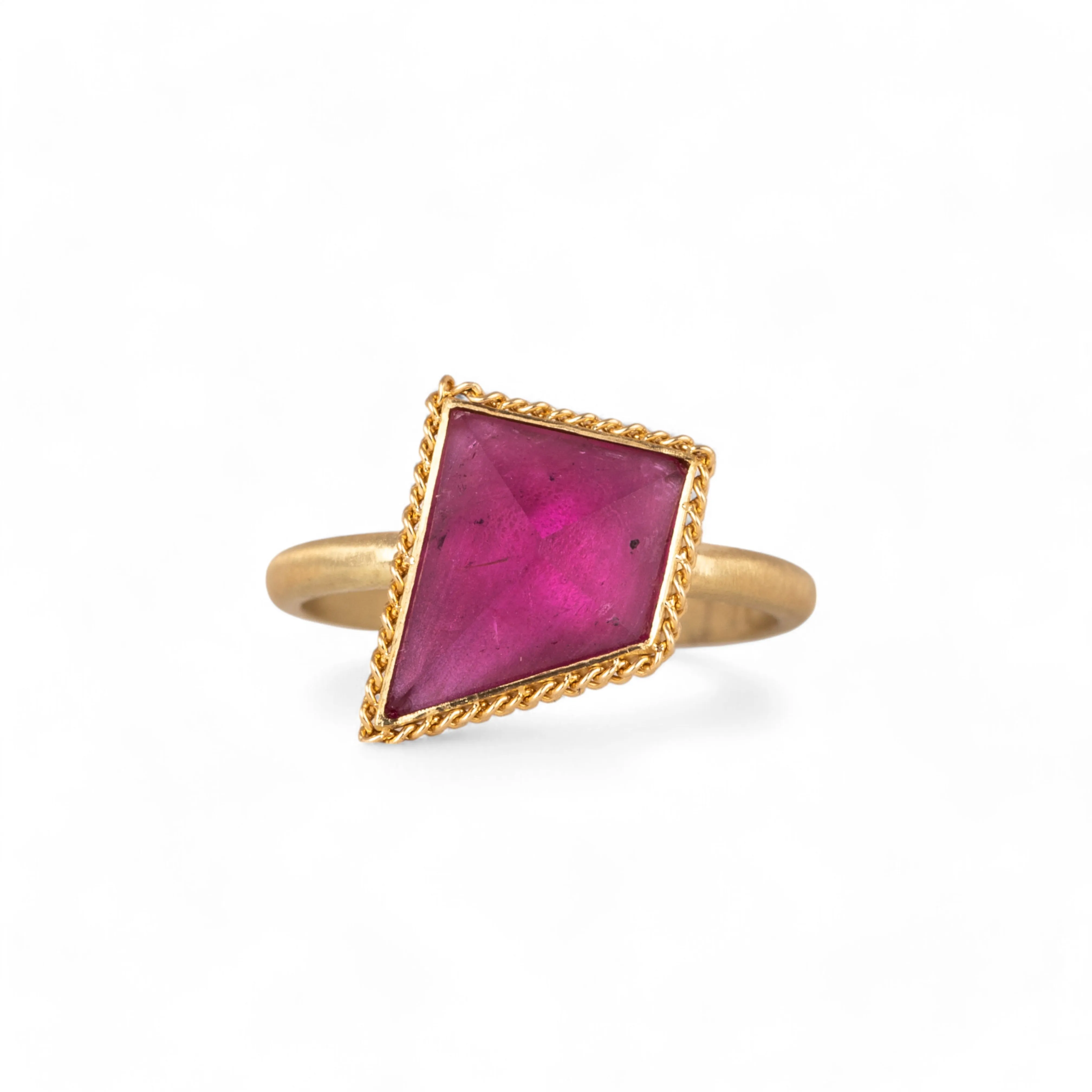 Faceted Pink Tourmaline Ring