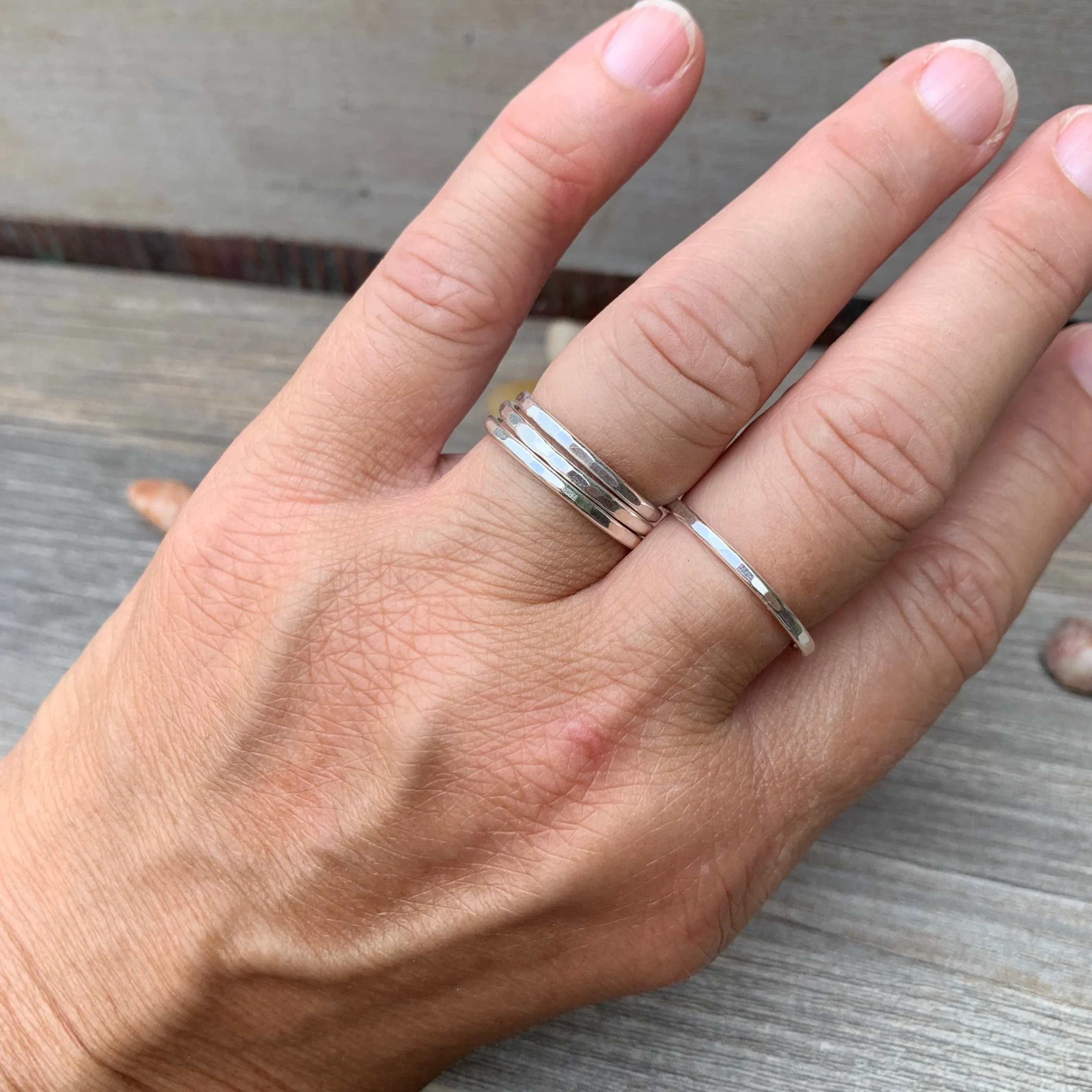Hammered Stack Rings