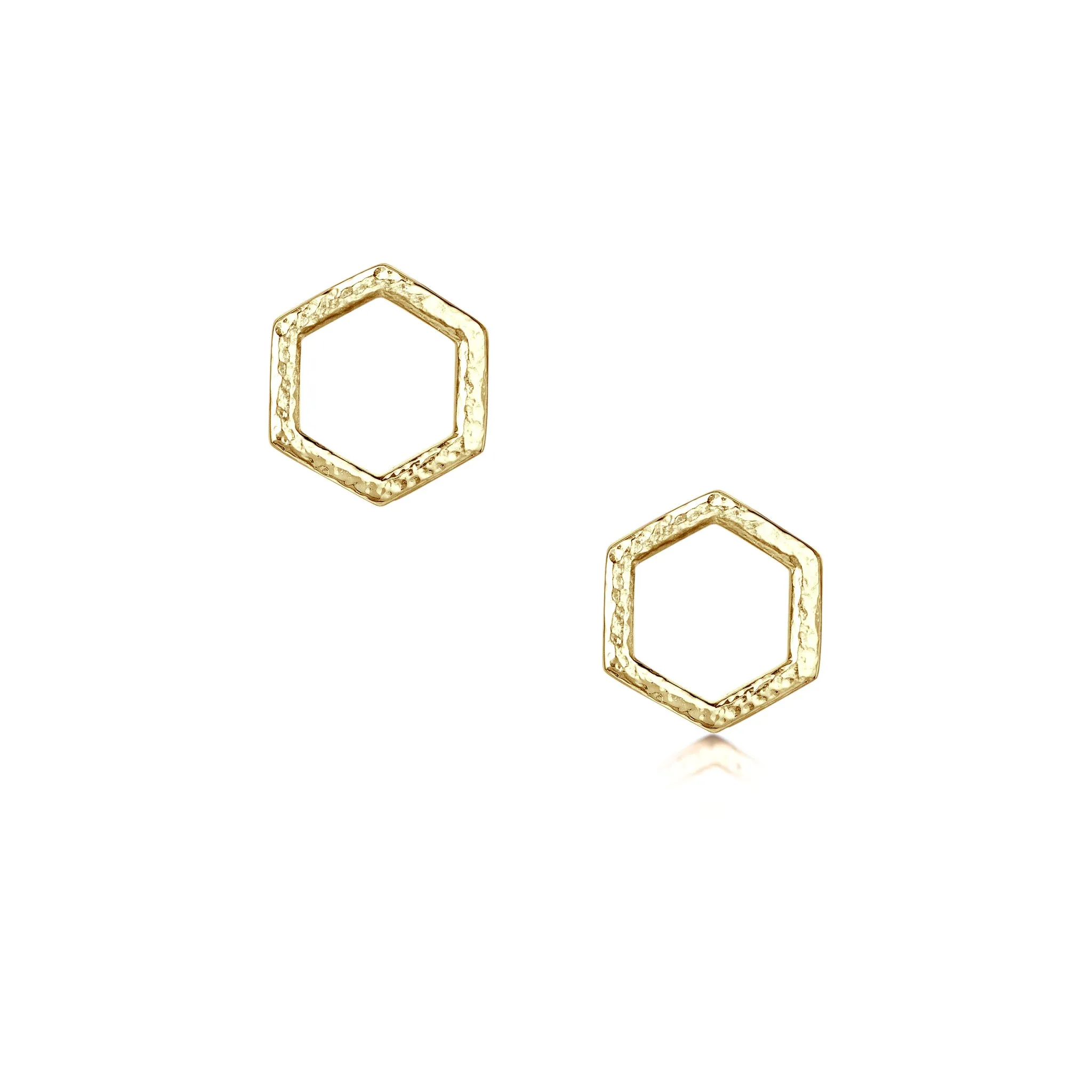 Honeycomb Petite Stud Earrings in 9ct Yellow Gold