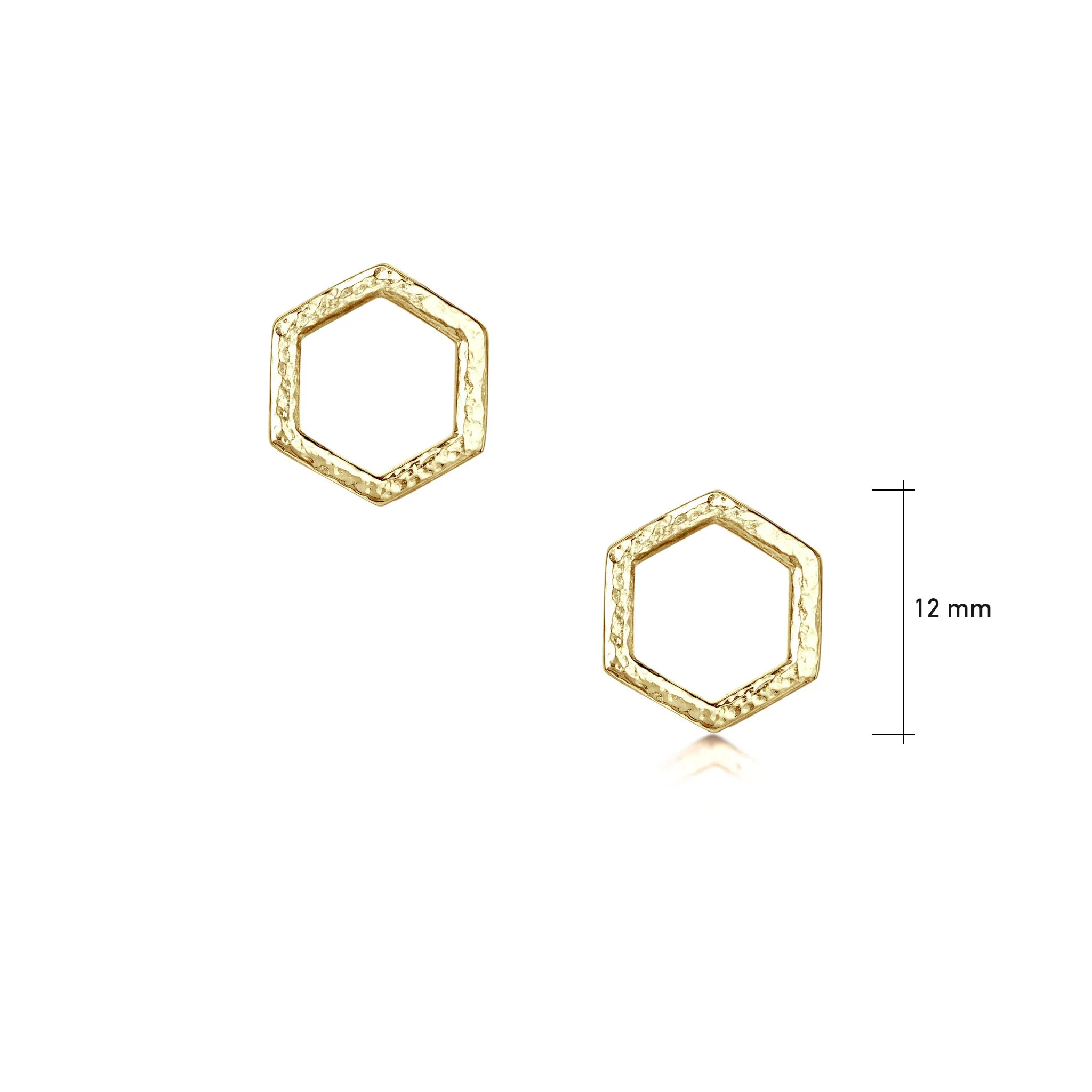 Honeycomb Petite Stud Earrings in 9ct Yellow Gold