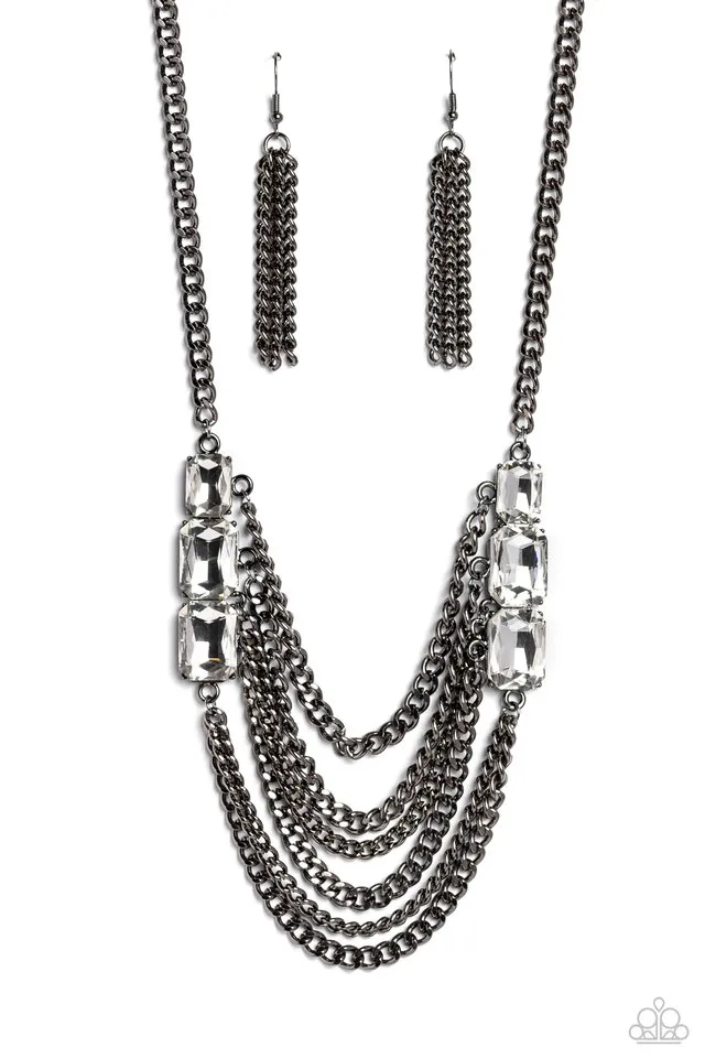 Paparazzi Necklace ~ Come CHAIN or Shine - Black