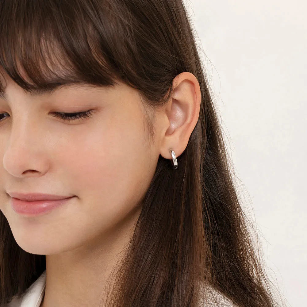 Rounded 2.5mm Polished 8-12mm Baby / Toddler / Kids Earrings Hoop/Huggie - Sterling Silver