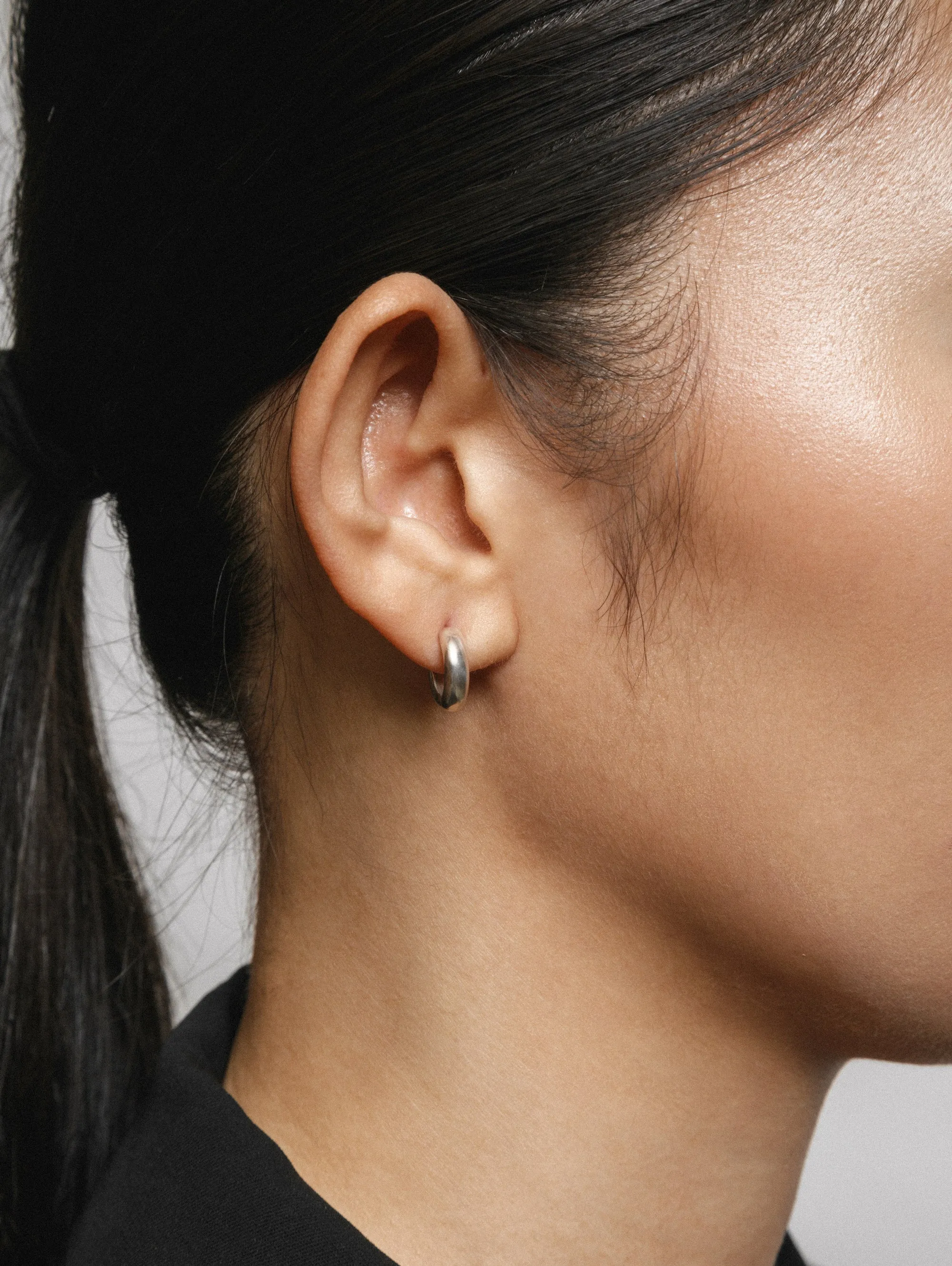 Small Abbie Hoops in Sterling Silver