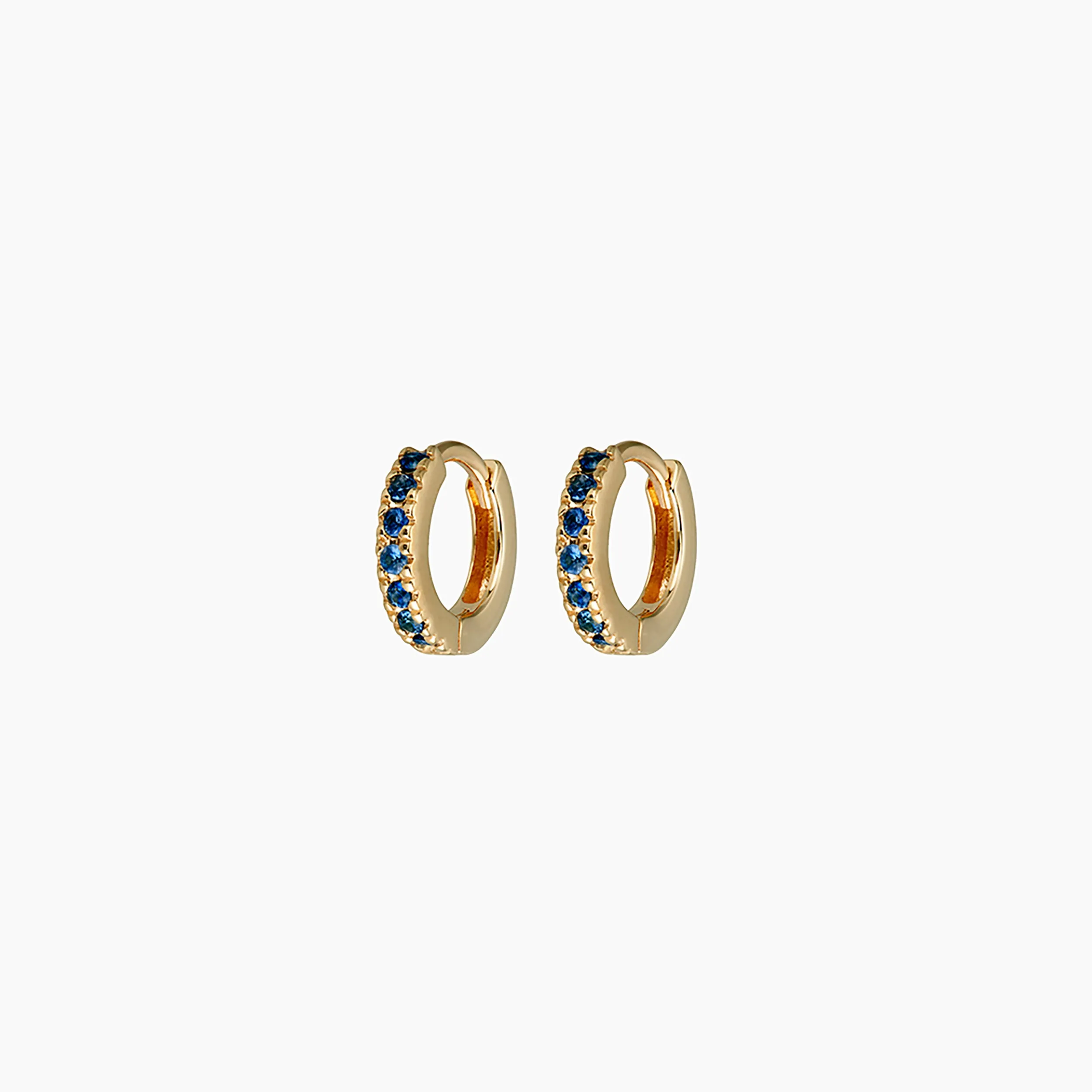 Small Ceylon Sapphire Huggie Hoops