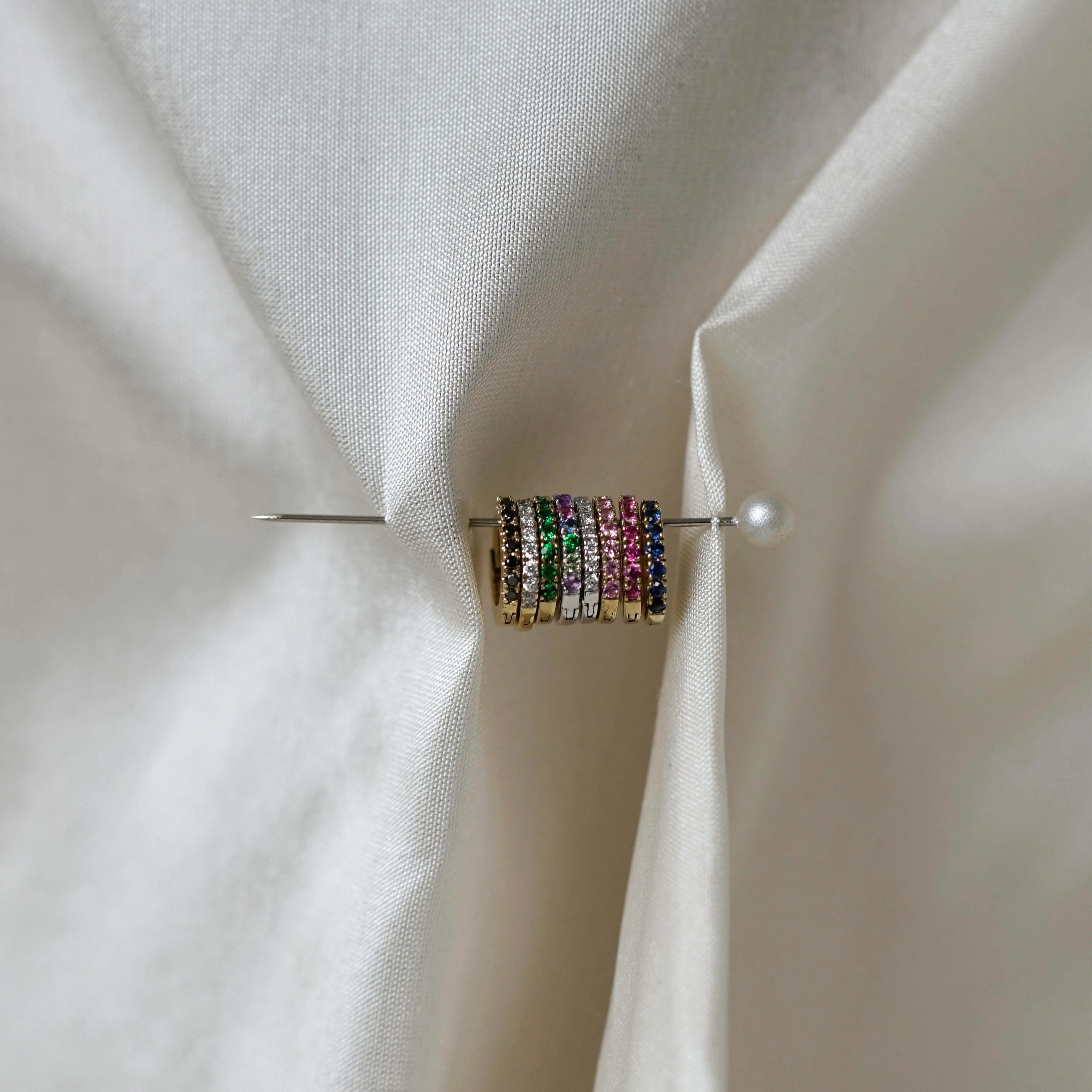 Small Ceylon Sapphire Huggie Hoops