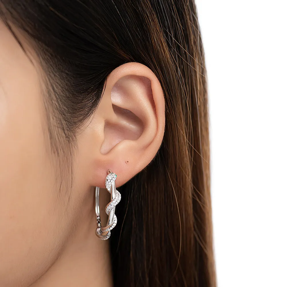 Snake Hoop Earrings