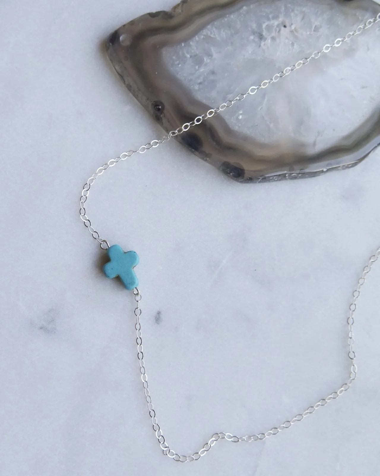 Turquoise Cross Choker