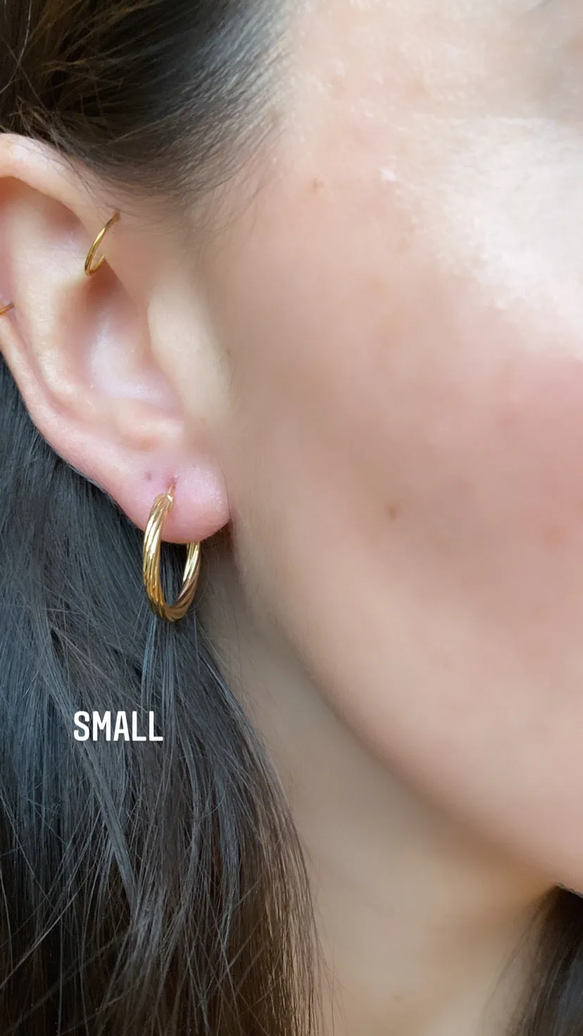 Twisted Gold Hoops