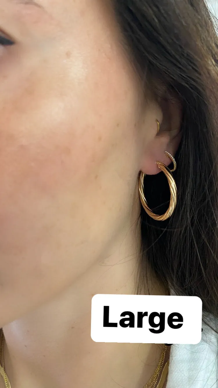 Twisted Gold Hoops